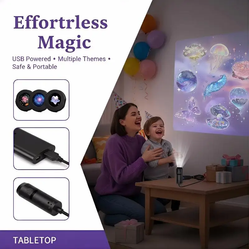 LED USB Projector Light 3/6pcs Portable Adjustable Patterns Night Light for Home Decorative Ambient Use