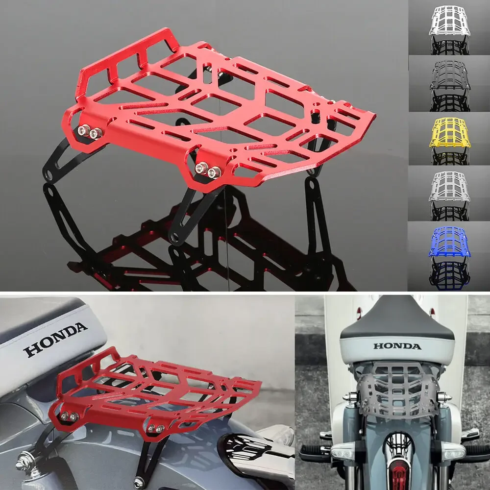 

Для Honda Super Cub 125 2018-2024 задняя многофункциональная верхняя стойка багажника алюминиевая верхняя коробка для аксессуаров для мотоциклов