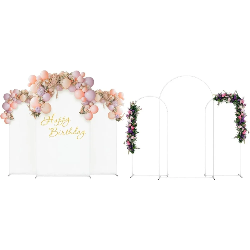 Wedding Arches, Weddings Arch Backdrop Stand and Cover Set, Metal Balloon Arch Backdrop Stand and Arch Cover,Wedding Arches