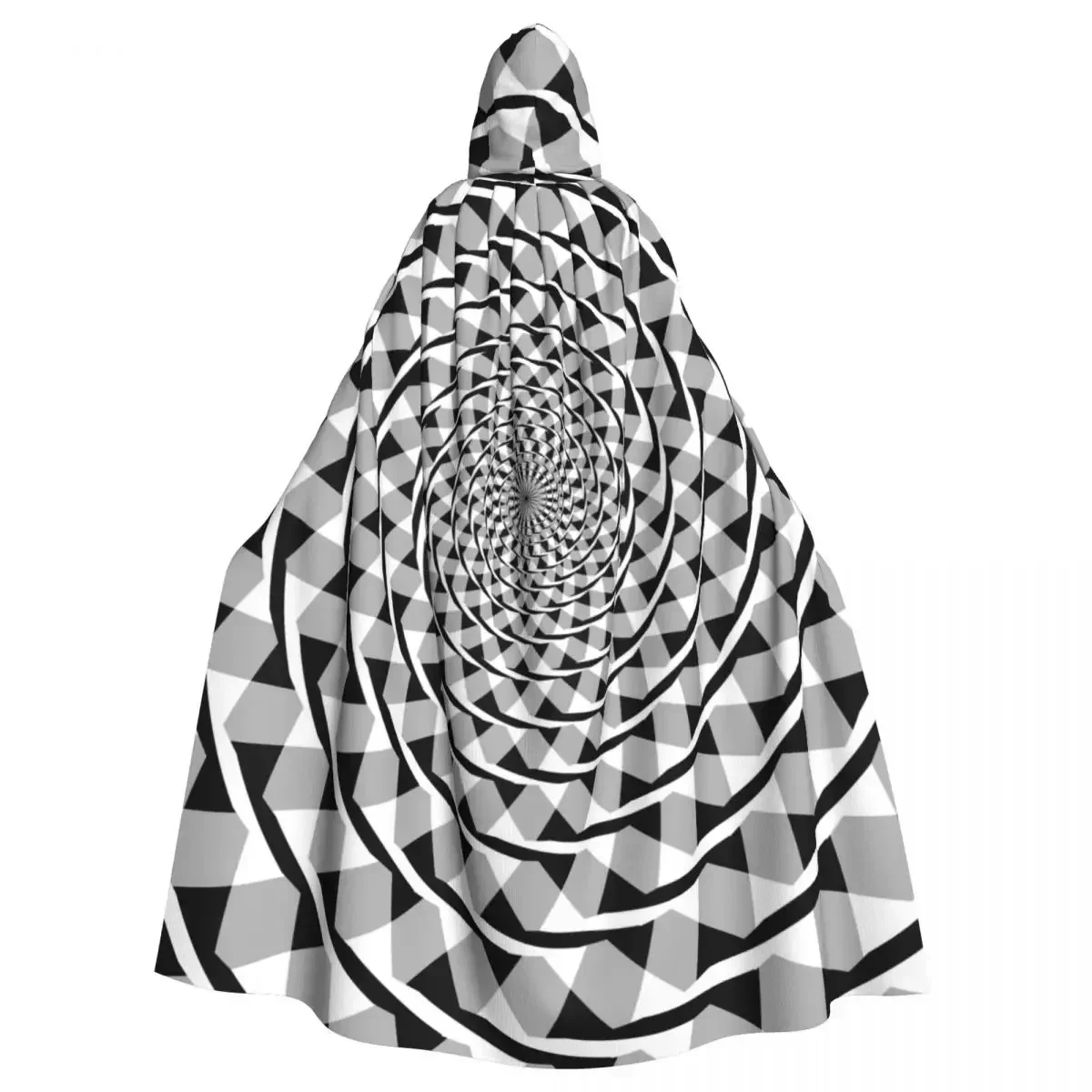 

Плащ с капюшоном из полиэстера унисекс, накидка ведьмы, аксессуар для костюма Фрейзера, спиральный оптический психоделический спиральный эльф Пурим