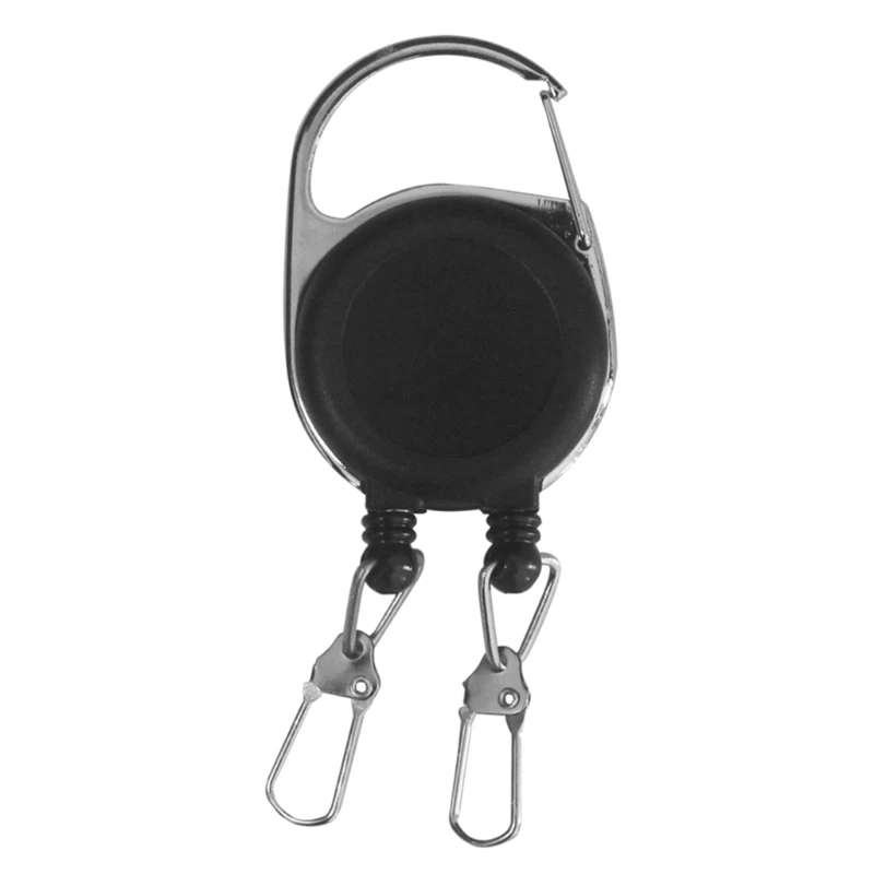 652F Double Headed Keychain Heavy Duty Retractable Badge Reels-Retractable Keyring with Reel Cord Anti-lost Keys Card-Holder