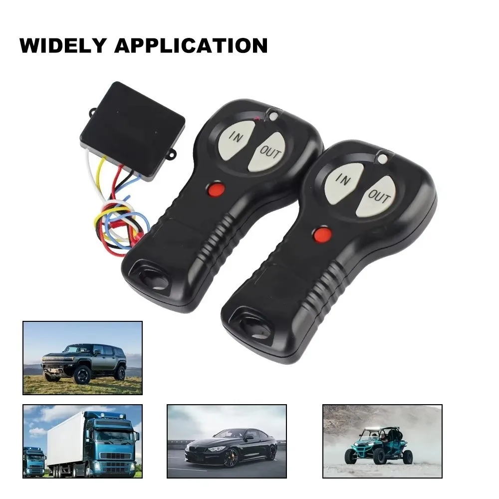 1 Pair 12V 24V Wireless Winch Remote Switch Control 2 Buttons Winch Controller Kit Remote Control System Winch Remote Control