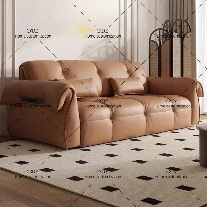 New Leather Nordic Living Room Sofas Recliner Luxury Electric Armchair Sofa Bed Lazy Simple Design Home Furniture Banken FYLS