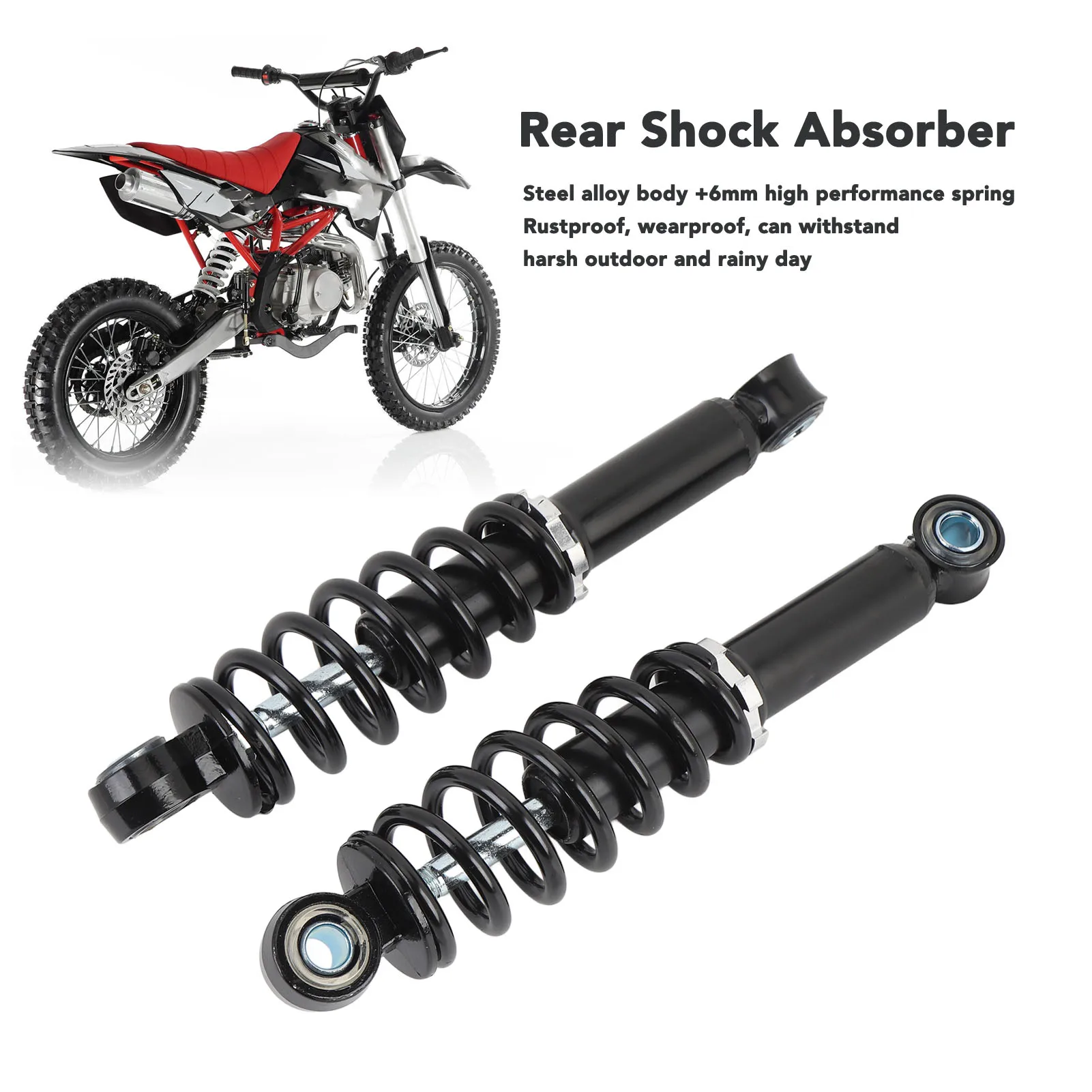 220mm Rear Shock Absorber Improved Ride Comfort Motorcycle Rear Shock Damper High Hardness for Scooter for Mini ATV Dirt Bike