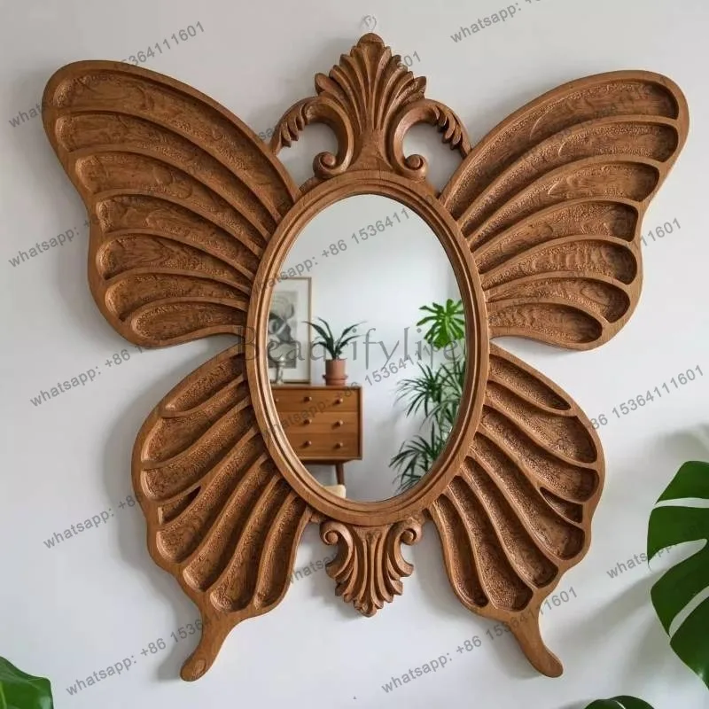 Irregular Big Decorative Mirrors Retro Luxury Bedroom Wall Make Up Mirror Vanity Aesthetic Girls Espelho Room Decoration