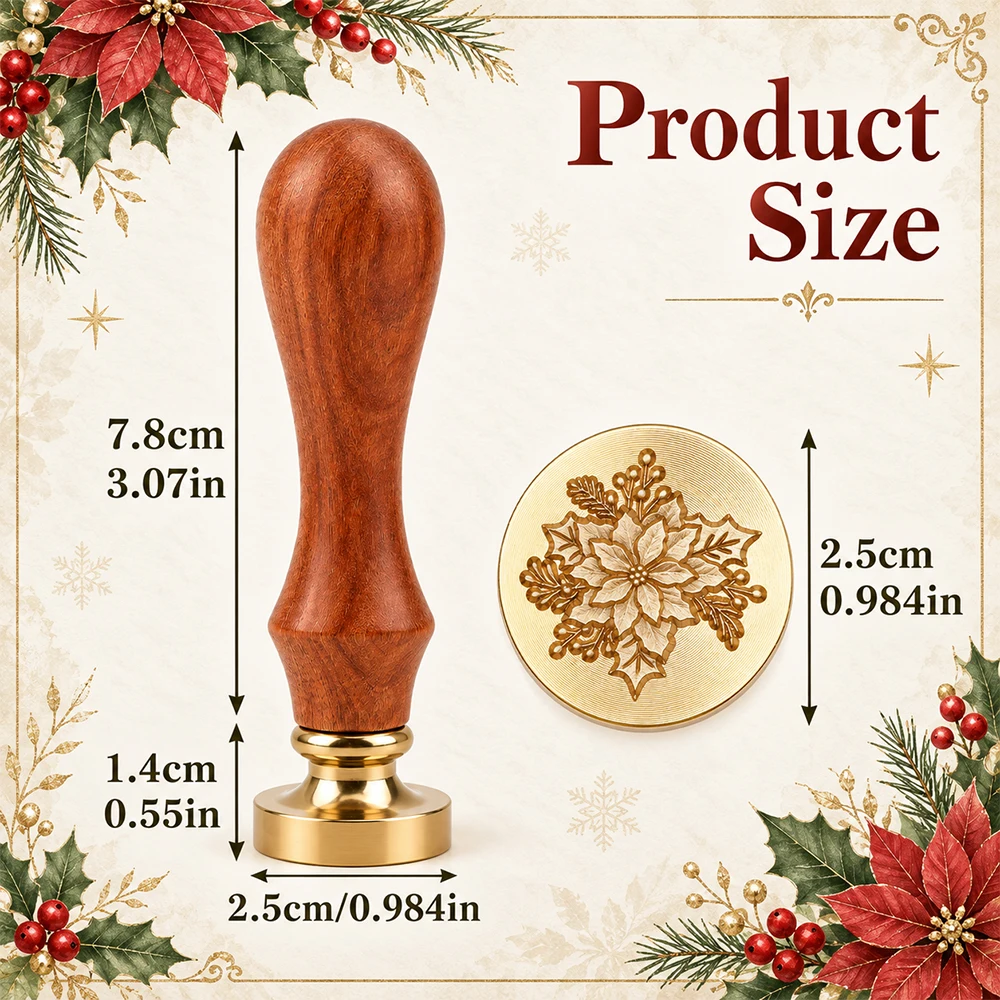 Vintage Christmas 3D Embossed  - огляд і ціна Wax Seal Stamp Set