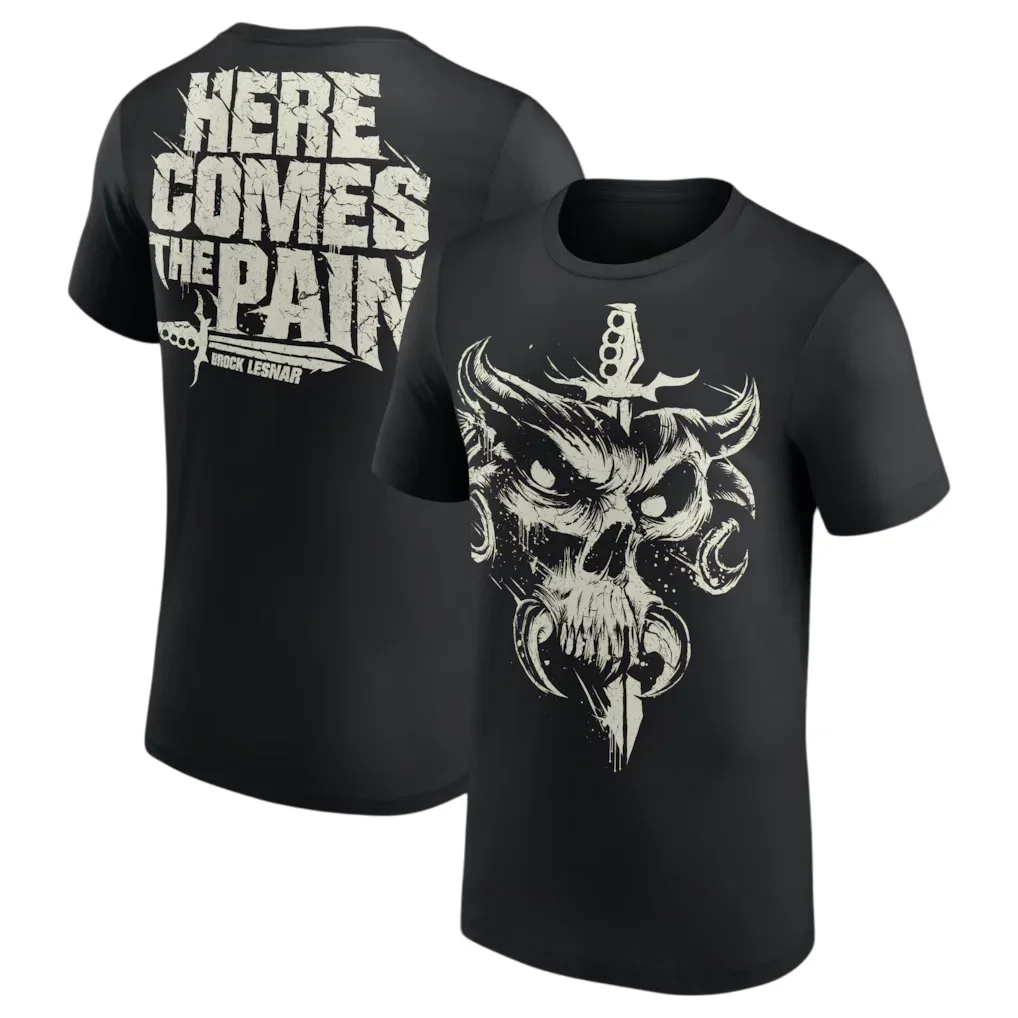 Brock Lesnar HERE COMES THE PAIN Bedrucktes T-Shirt für Männer und Frauen Sommer Baumwolle Y2K Kleidung Bequeme Mode Kurzarm-Oberteile – Detail 3