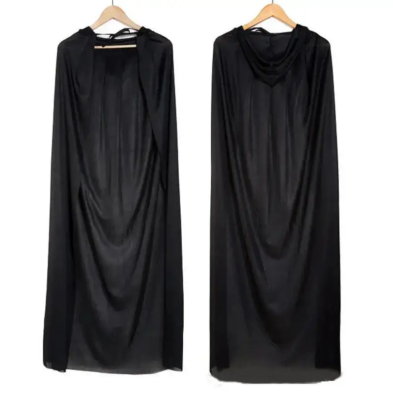 New 2026 Medieval Hooded Cloak Wicca Witchcraft Long Robe Cape Halloween Cosplay Costume Party Stage Dress‑Up Outfit Accessory
