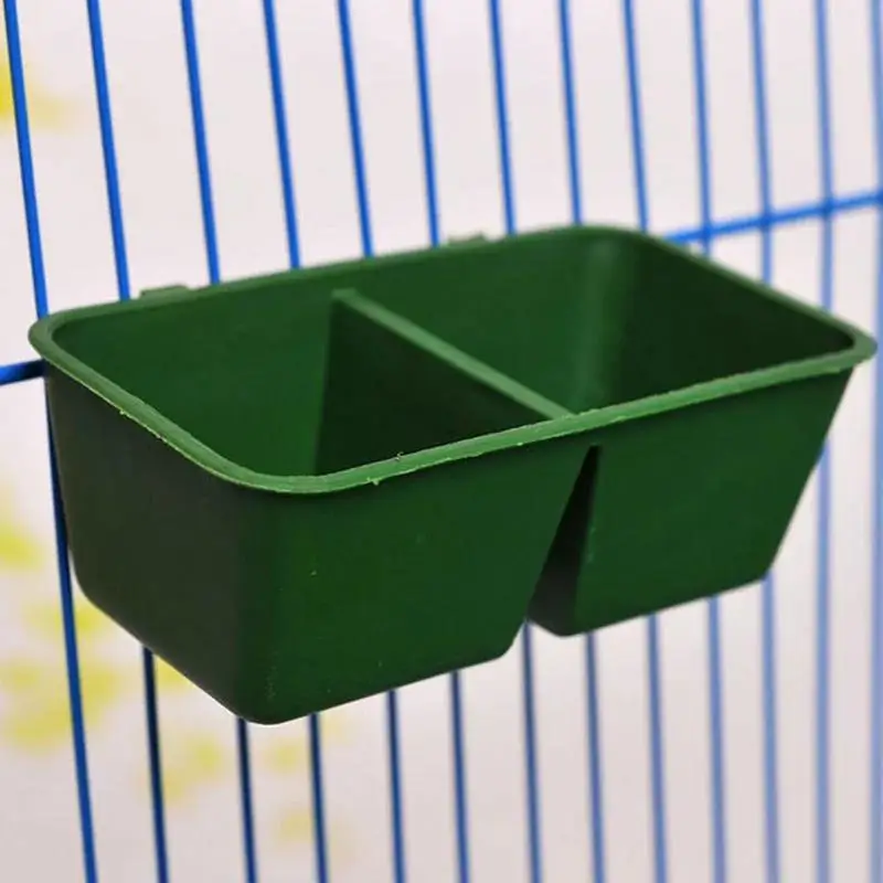 Bol d'eau et de nourriture pour perroquets 2 en 1, double tasse d'alimentation en plastique, Cage pour Pigeons d'oiseaux, mangeoire pour aliments, bol d'eau pour animaux de compagnie, 2 pièces