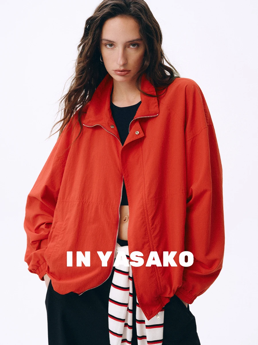 

Куртка женская Yasako в ретро-стиле, укороченная, с воротником-стойкой, из тафты, с длинными рукавами, на молнии, стандартный крой