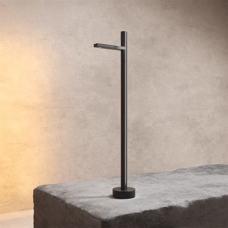 Black Matte Floor-to-ceiling Floor Wall Row Hot and Cold Vertical Faucet Shower Bathtub Column Basin Faucet Customization