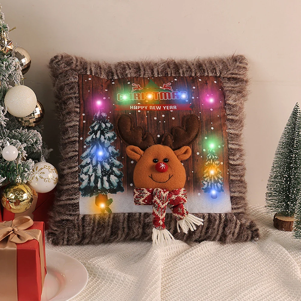 

Детская светящаяся мягкая наволочка из прочного материала, легко чистится, для уютной гостиной, акценты, кровать, домашние рождественские украшения