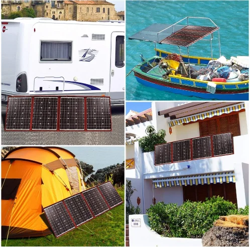 Dokio العلامة التجارية مرنة قابلة للطي 200 واط لوحة طاقة شمسية أحادية عالية الطاقة المحمولة بطانية للطاقة الشمسية ل RV والقارب والسفر لوحة طاقة شمسية 200 واط #6