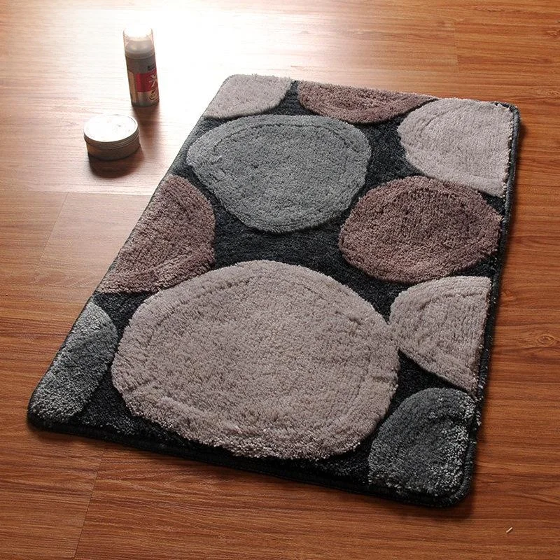 

Новый серый противоскользящий коврик для двери, прихожей, спальни, ванной комнаты, для домашнего использования, современный стиль, круглый узор, машинное производство.