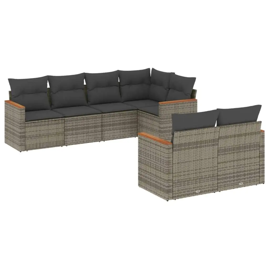 Grey PE Rattan 7-Piece Modular Garden Sofa Set