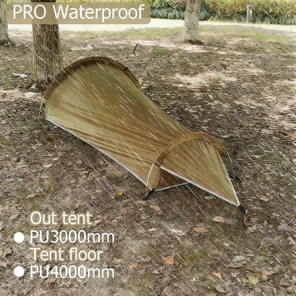 Campingzelt für 1 Person, Ultraleichtes Einzelnetz-Bivy-Zelt, Wasserdichtes Schlafzelt für Camping, Wandern und Backpacking – Detail 8
