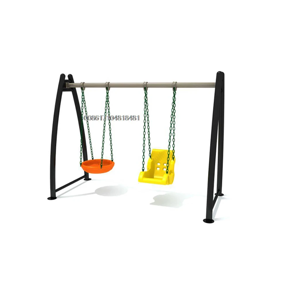 New Design Children Metal Frame Outdoor Playground Two Seat Swing