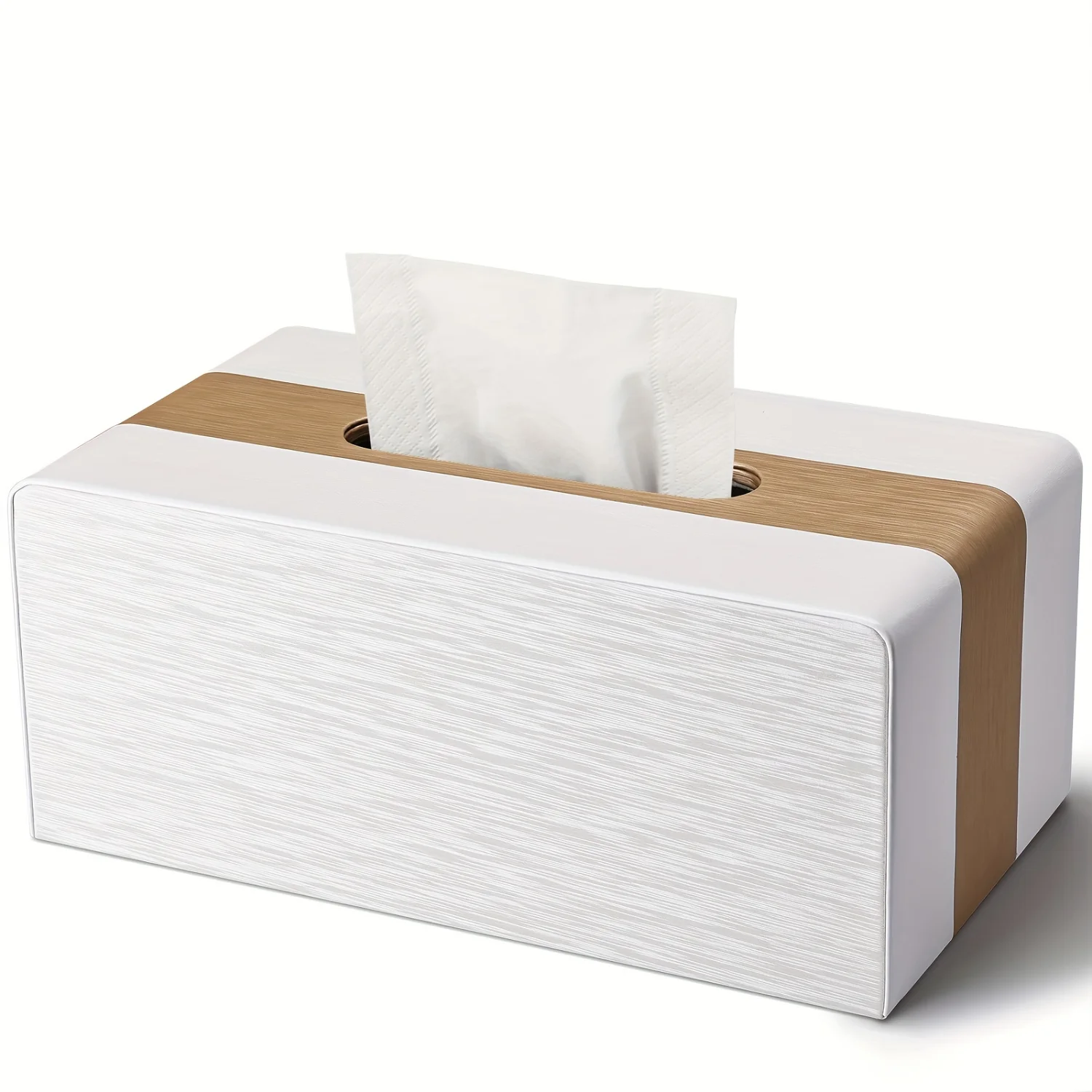 1pc Tissue Box, Stylish PU Leather Napkin Holder for Bedroom, Living Room, and Car - Daily Use Desktop Decor and Organizer