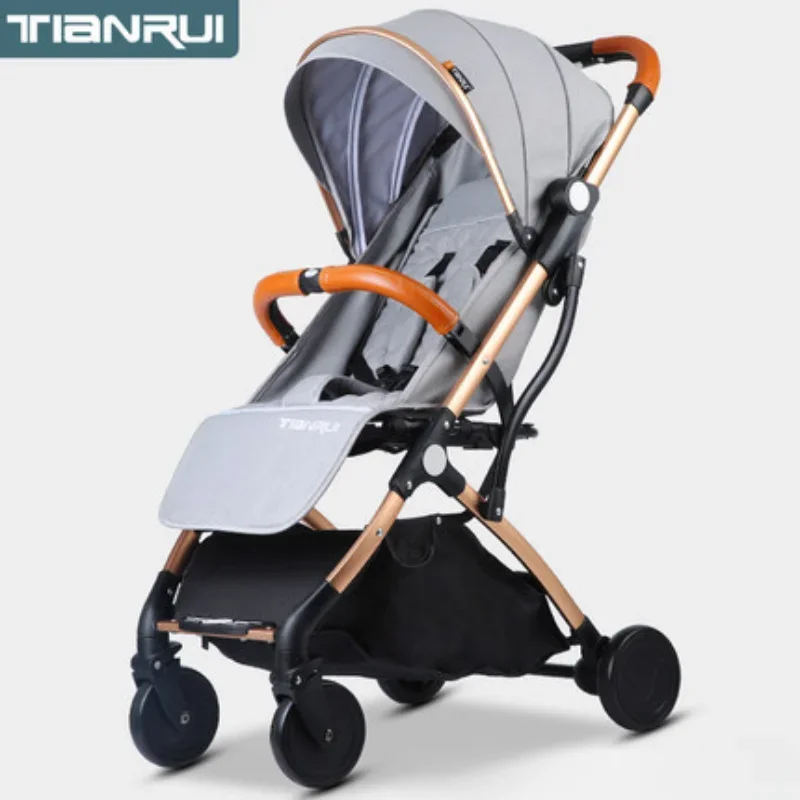 Lightweight Baby Stroller Easy To Carry Can Sit or Lie Down Three Fold Straps Can Be Used on Airplanes BB Hand Push