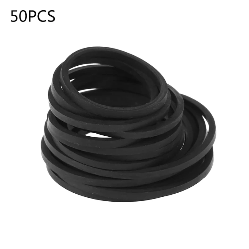 50pcs Universal 30-135mm Rubber Belt Versatile Mixed Rubber Belts for Recorders and Players 50Pieces