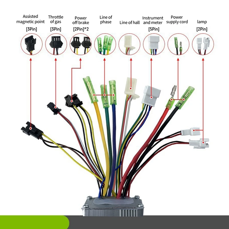 36V/48V 15A Ebike Controller Kit With V889 LCD Display For 250/350W JN Electric Bike Motor Conversion Parts