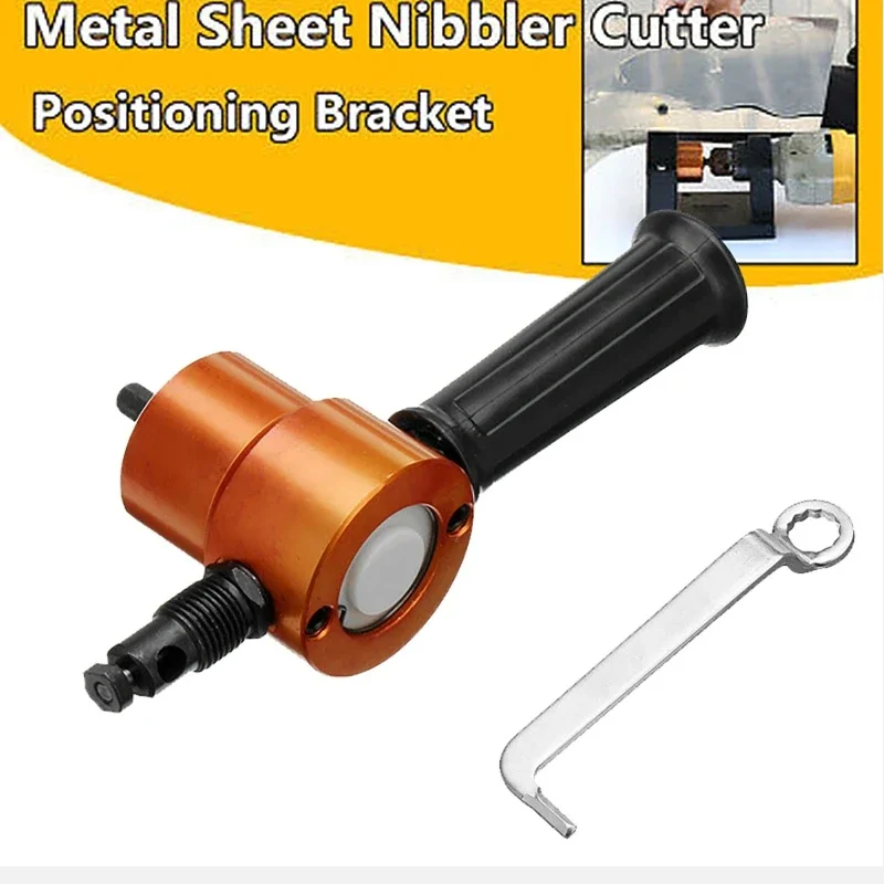 Nova Mordidela de Corte de Metal Cabeça Dupla Folha Nibbler Viu Cortador Ferramenta Broca Acessório Ferramenta de Corte Livre Nibbler Folha Metal Corte