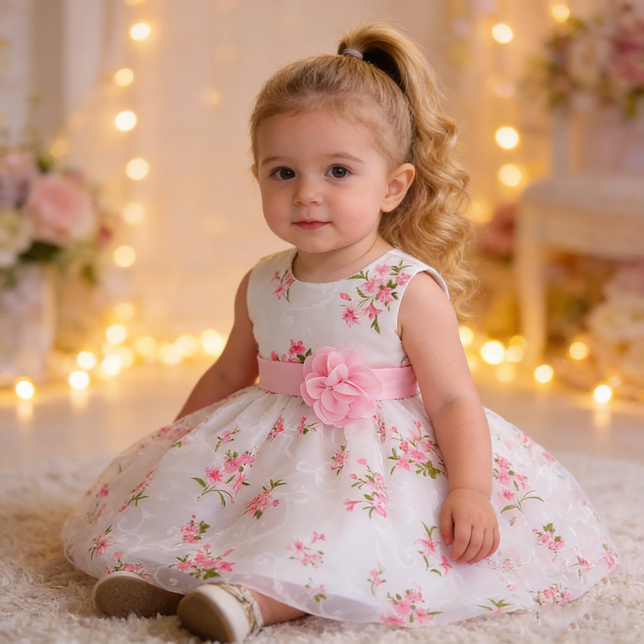 

Платье для девочек на 1 год: нарядное, с цветочным узором, для крещения, дня рождения, свадьбы, выпускного, для маленьких принцесс и подружек невесты