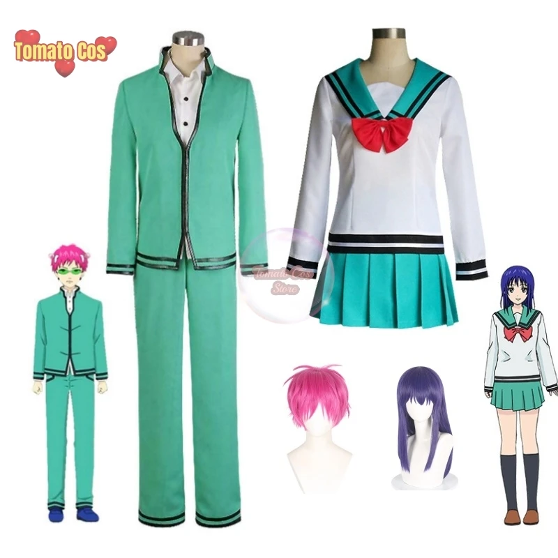 Anime Saiki Kusuo The Disastrous Life K.-Nan Cosplay Wigs Costumes girl jk Uniform Tops Pants Headwear Props Wigs Cosplay dress