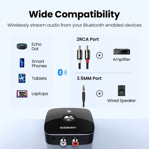 UGREEN Bluetooth RCA приемник 5.1 aptX HD для качественного звука — изображение продукта