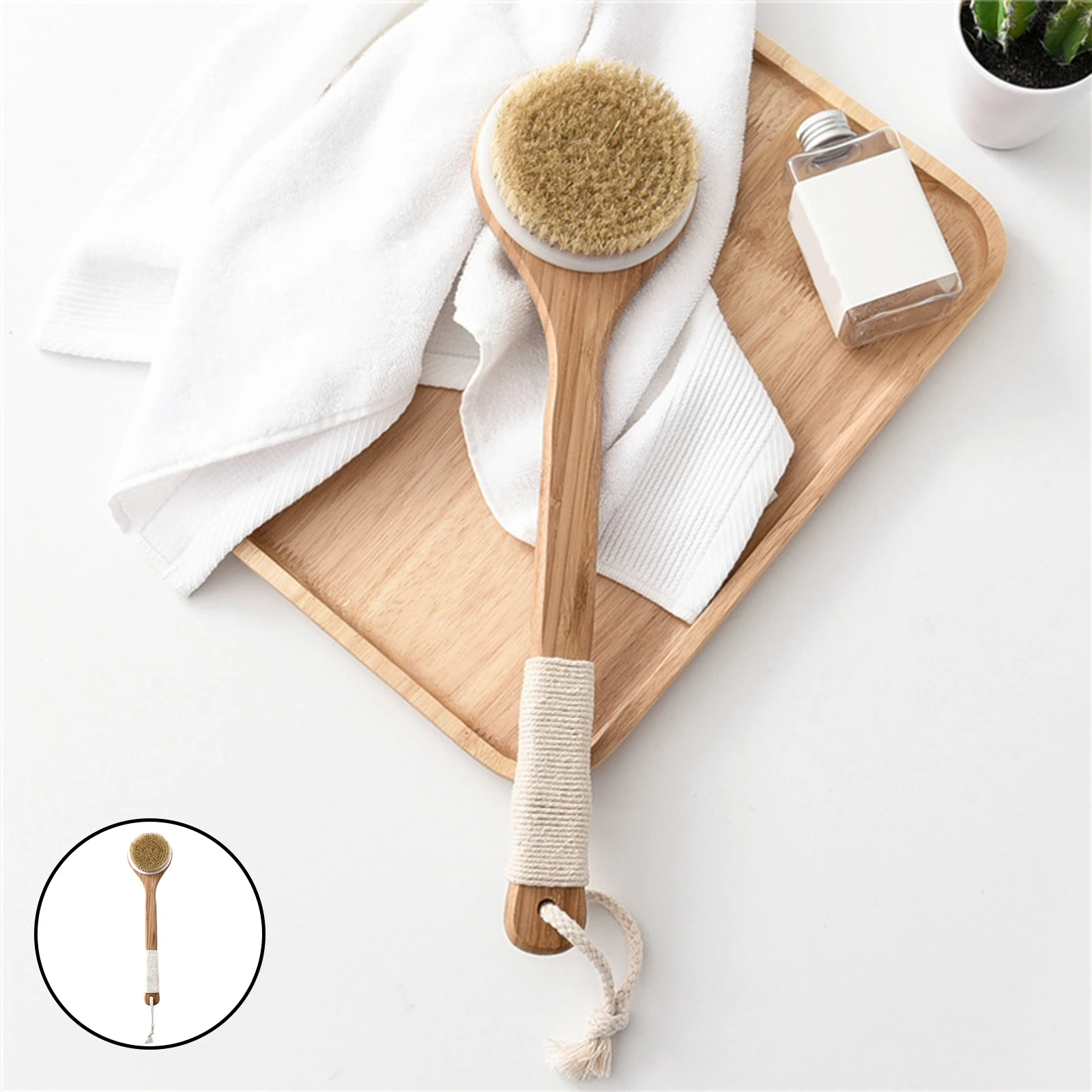 Boat Brush Back Scrubber Non- Long Wooden Handle Smoothly Polished