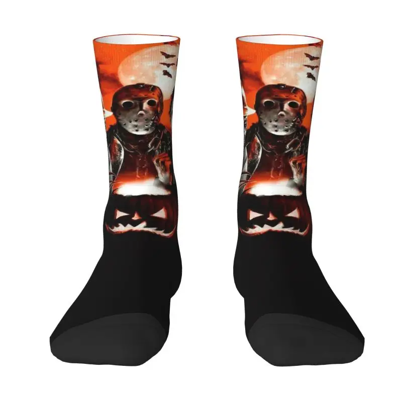 Horror Movie Killer Dress Socks for Men Women Warm Funny Novelty Halloween Film Crew Socks