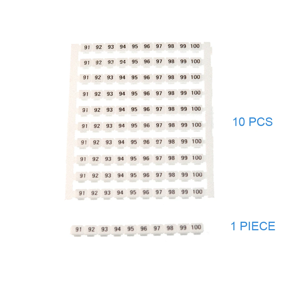 10Pcs DEK 6 Zack Marker Strips for SAK DIN Rail Terminal Blocks Standard Numbering Blank Labels