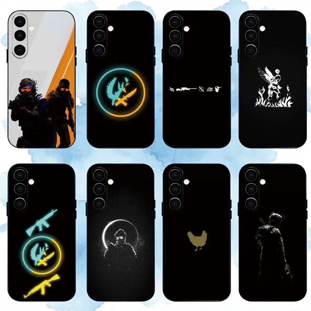 C-CS2 Game Phone Case Black Silicone Soft For Samsung Galaxy A73,A72,A71,A70,A53,A52,A51