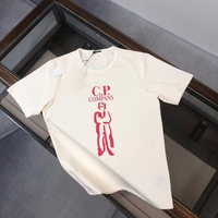 2025 Summer New Couples CP Letter Print Fashion Brand T-shirt, Pure Cotton Men and Women Round Collar Breathable Short Sleeve