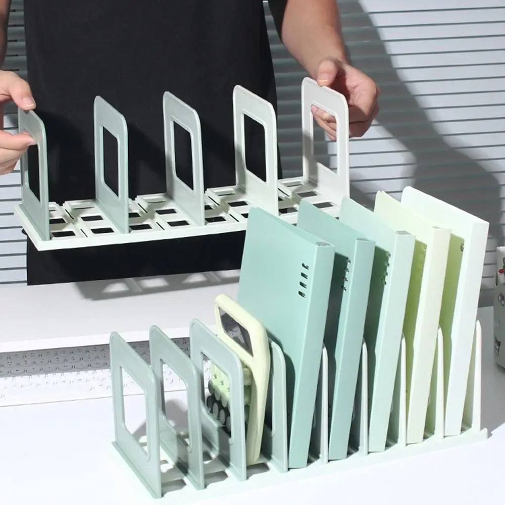 

Adjustable Detachable Bookends Non-slip Dividers Desktop Book Stand Gradient color Easy To Install File Storage Bookshelf Office