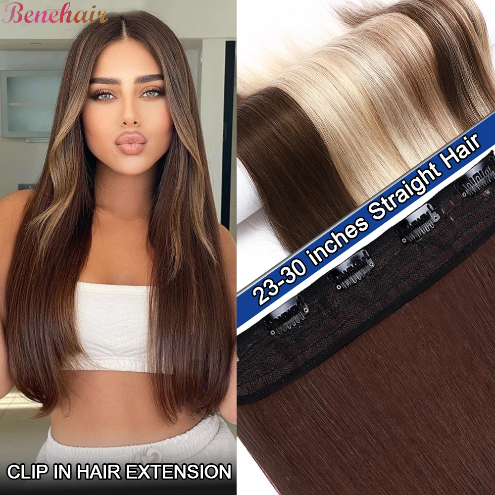 

Benehair Synthetic 5 Clip In Hair Extensions Long Straight Hairstyle Hairpiece Black Brown Blonde Natural Fake Hair For Women