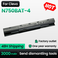 Keyuan N750BAT-4 Laptop Battery 3000mah 6-87-N750S-31C00 N750S-4EB2 for Clevo N750BU N750WU N751BU 87-N750S-31C00 6-87-N750S-4EB
