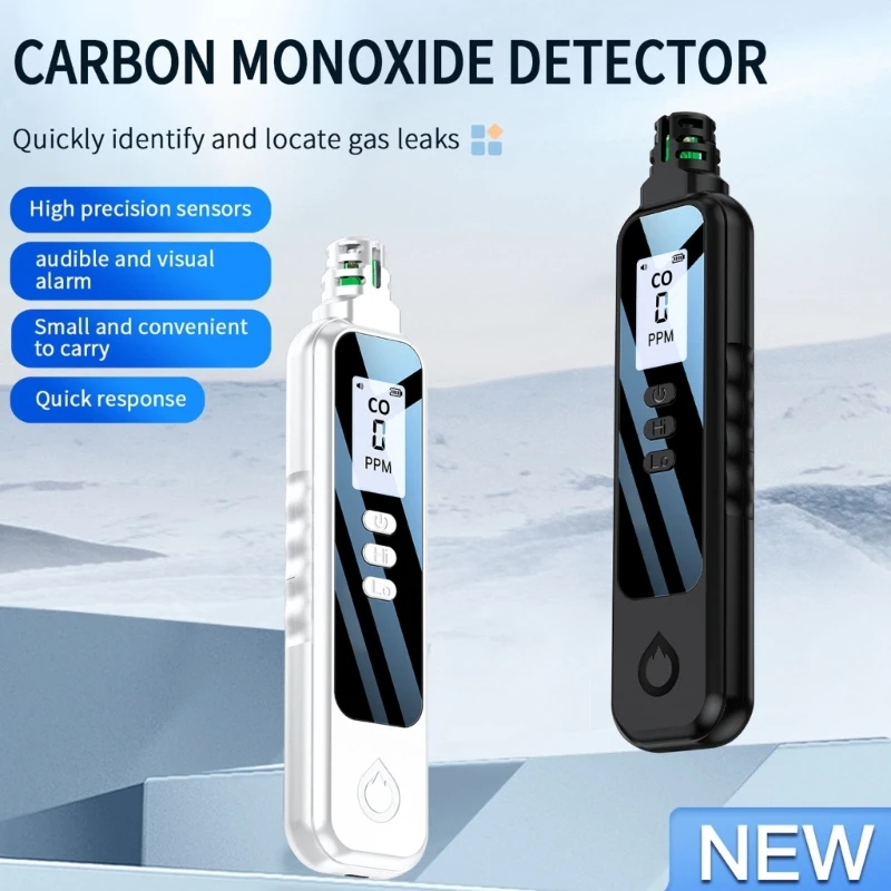 Probador monóxido carbono, rangos detección 0-999PPM, monitoreo seguro, ahorro energía D5QC