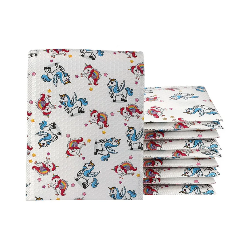 25x30cm/28x37cm Large Capacity Bubble Bag Unicorn Print Bubble Envelope Waterproof Bubble Mailers Clothes Package Supplies 20Pcs