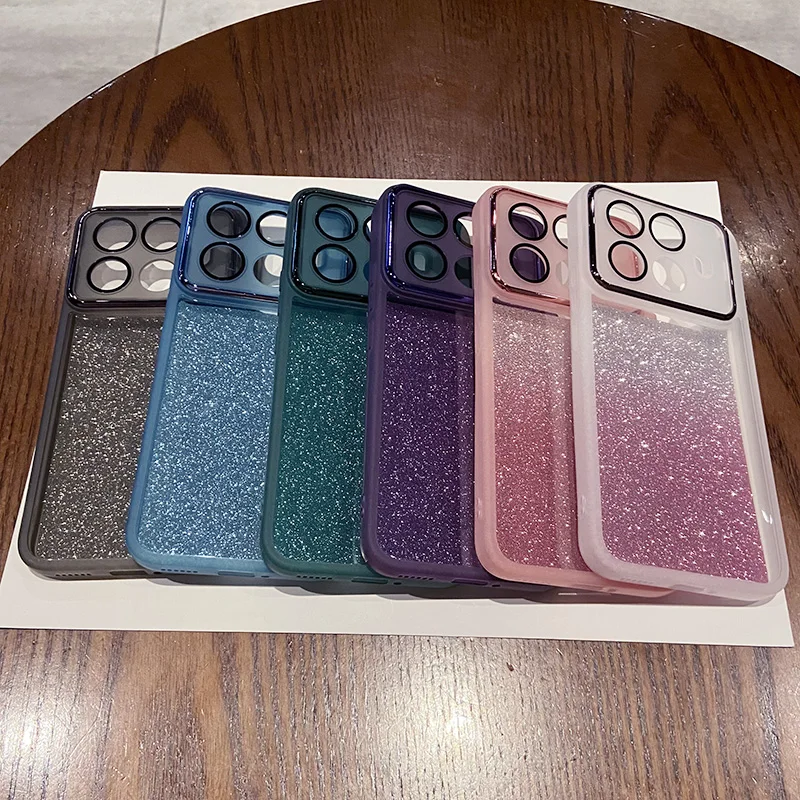 Glitzer-Hülle für Xiaomi 17T Pro 17 T Kameralinsen-Schutzfolie Schützende Handyhülle Silikon Transparente TPU Weiche Schutzhülle für Mi 17Tpro
