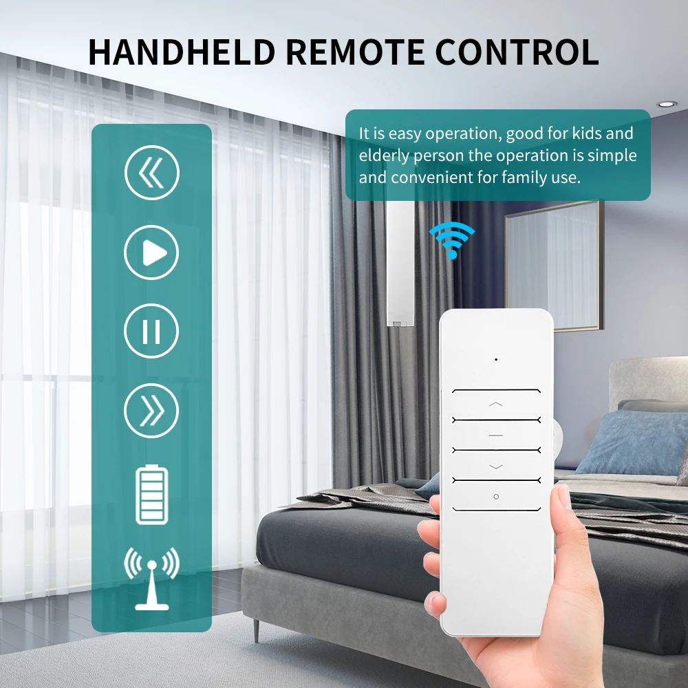 Tuya Zigbee/WIFI Electric Smart curtain Motor With RF Remote Smart Life APP Timing Remote Control Voice for Alexa Google home