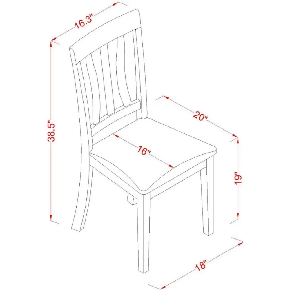 Ensemble de salle à manger antique pour 4 personnes, comprend une table de cuisine ronde avec piédestal et 4 chaises de dinette en similicuir