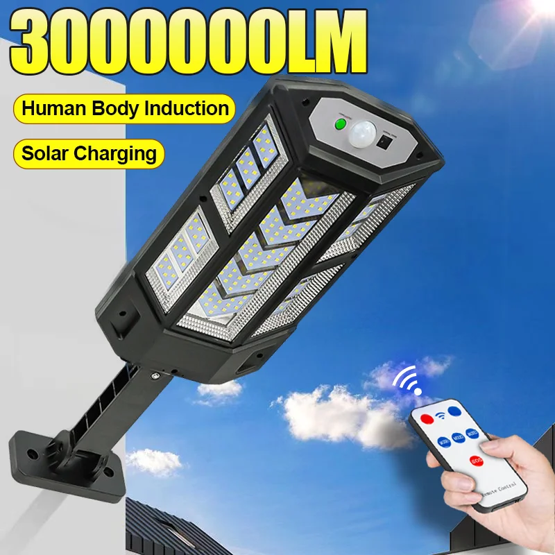 

Solar Lights Outdoor With Motion Sensor 3 Modes Garden Solar Lamps Waterproof Wall Street Light Solar Powered Sunlight For Patio
