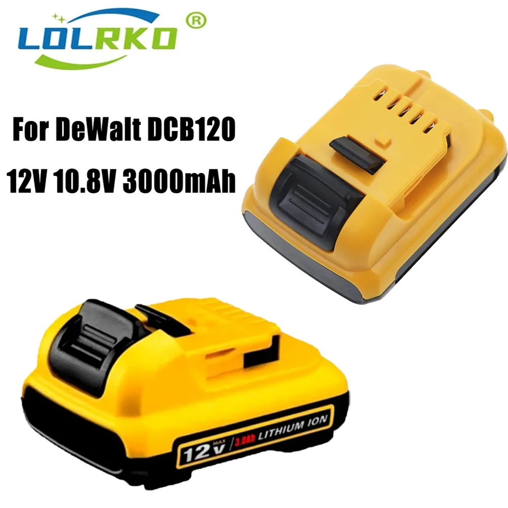 Replacement for Dewalt DCB120 Lithium-ion Batteries 12V 3Ah Battery DCB123 DCB125 DCB124 DCB122 DCD710 Power Tools Battery