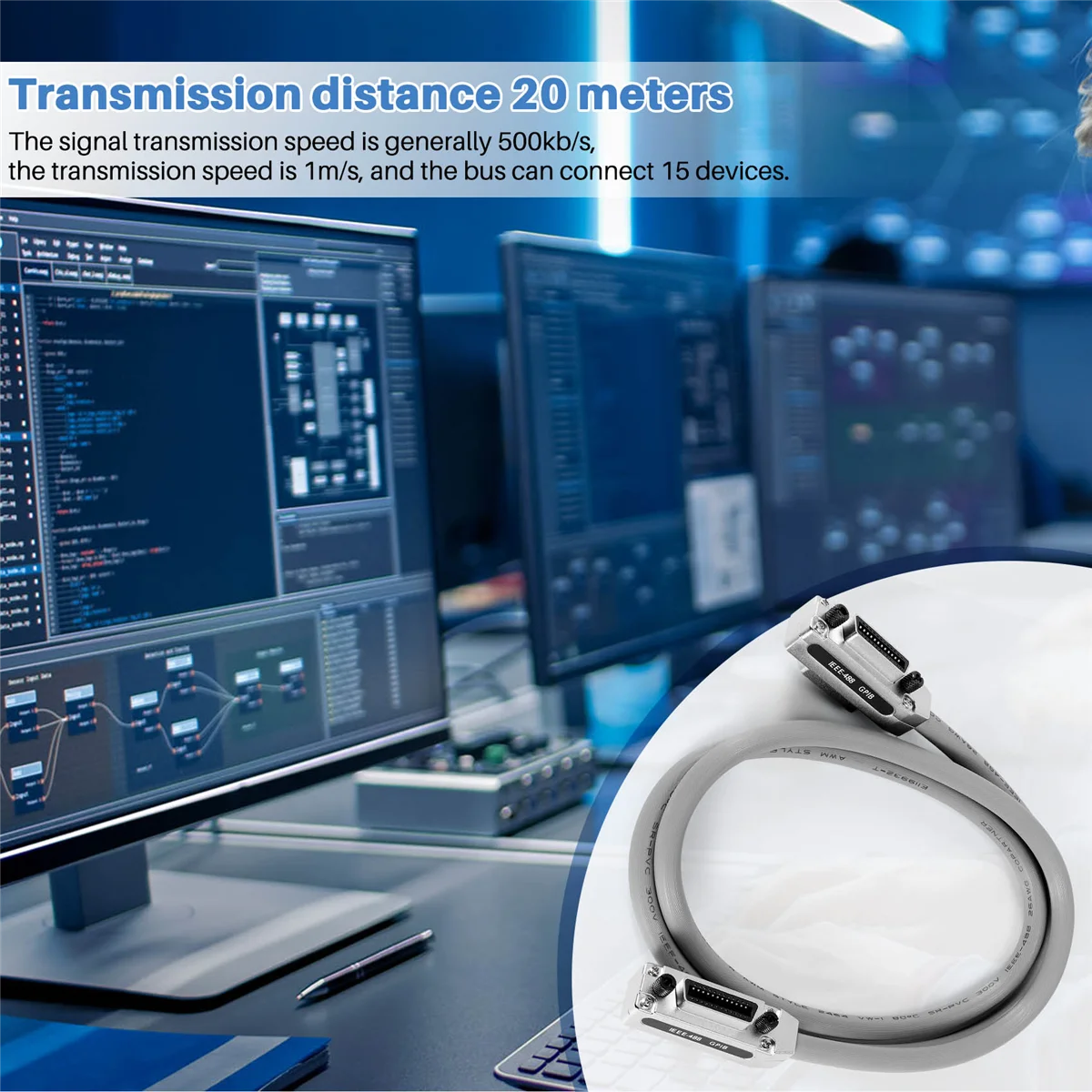 Línea A72Z IEEE488 conexión de Control Industrial línea de placa base Cable GPIB Cable de transmisión GPIB 1,5 metros