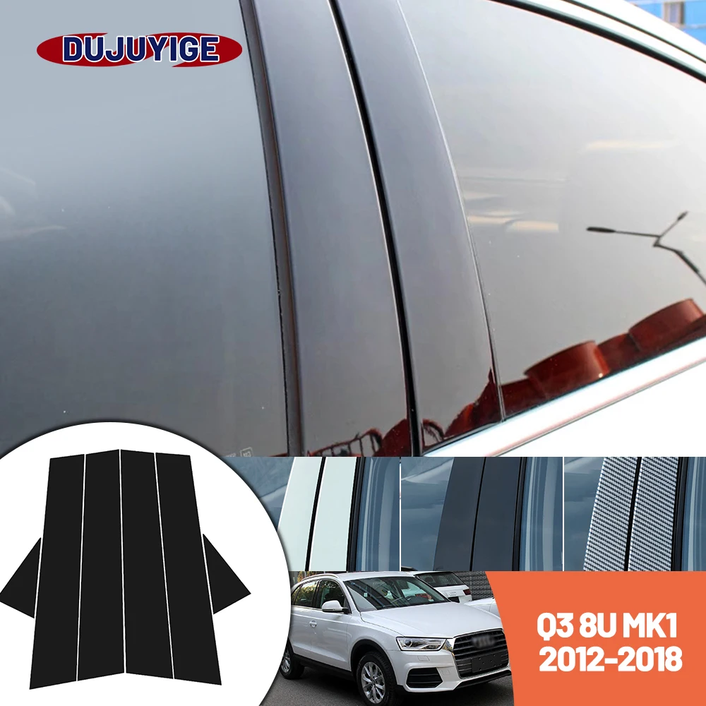

Bright black carbon fiber door and window B C Pillar sticker suitable For Audi Q3 8U 2012-2018 2013 2014 2015 2016 2017