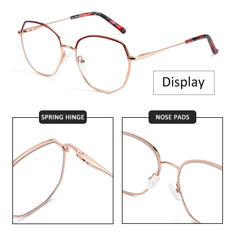 BLUEMOKY Fém Orvosi előírás eyewear Hatszög Design Élenjáró Optikai eyewear számára Nők Rövidlátás hyperopia anti-blue ligh