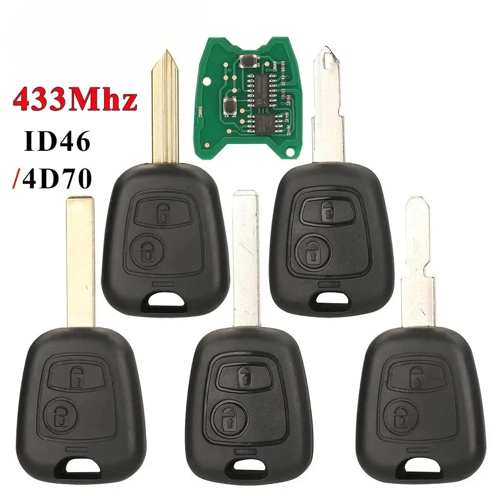 

433MHz Remote Car Key For Citroen C1 C2 C3 C4 Saxo Picasso Xsara Picasso Peugeot 106 206 306 107 207 307 407 Partner Toyota Aygo
