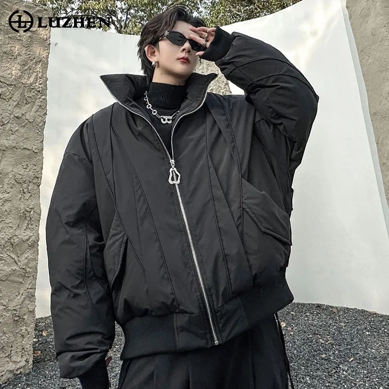 LUZHEN Original Design High Quality Street Down Jacket New Trendy Structural Spliced Male Padded Coat 2024 Winter Clothes LZ7267