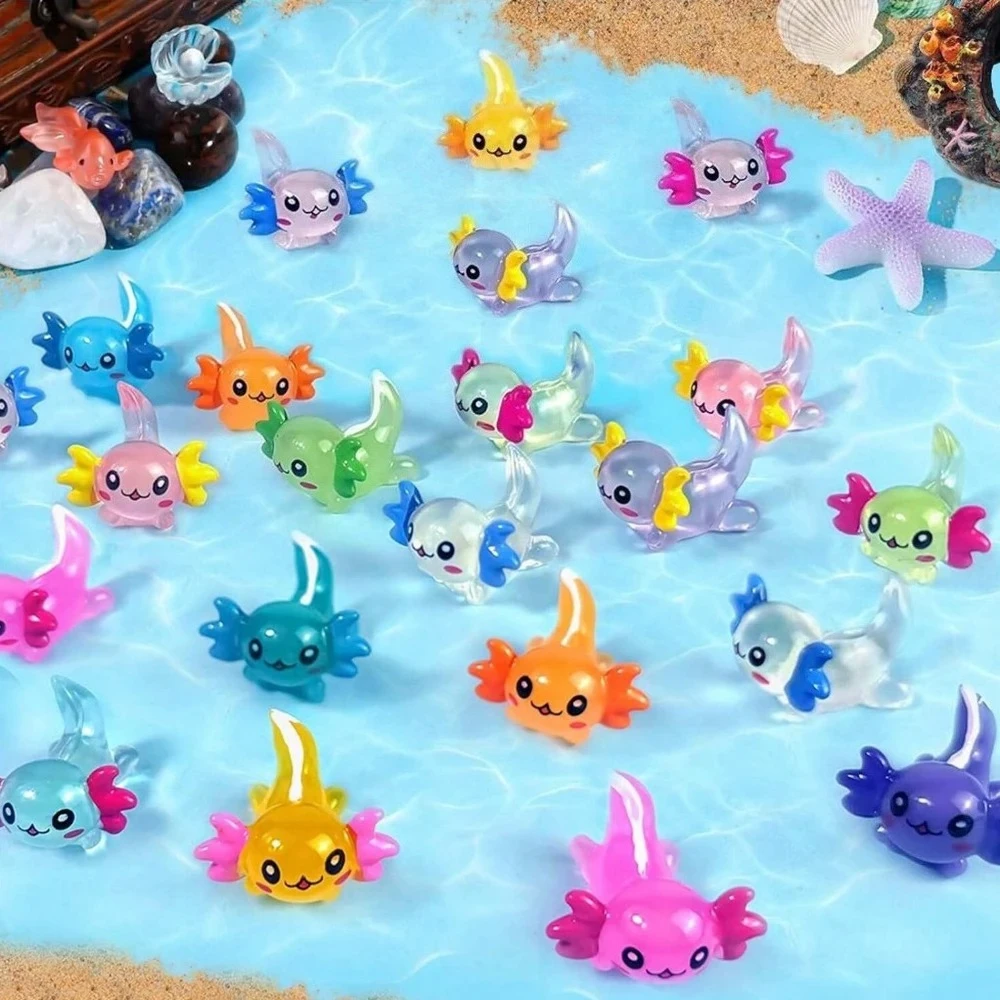 Mini figura Axolotl de animales de resina, 10-30 Uds., pequeña figura Axolotl para jardín de hadas, paisaje, acuario, planta en maceta, adorno de juego de broma